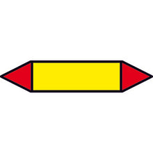 Lade das Bild in den Galerie-Viewer, Pfeilschild - Rohrleitungskennzeichnung Gruppe IV &quot;Brennbare Gase&quot; vorderansicht witterungsbeständig und selbstklebend rot-gelb-rot
