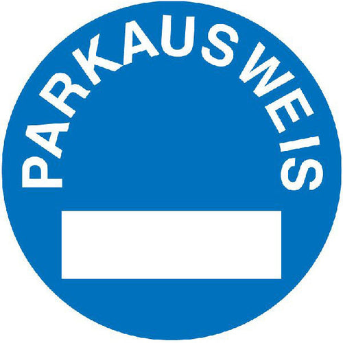 Parkausweis-Vignette zur Innenverklebung an Windschutzscheiben - 