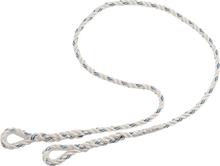 Lade das Bild in den Galerie-Viewer, Verbindungsmittel &quot;LO007100&quot; gedrehtes Seil, vorderansicht mit Länge : 1 m und 2 vernähte verknotete Schnallen weiß
