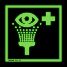 Lade das Bild in den Galerie-Viewer, Erste-Hilfe-Schild &quot;Augenspüleinrichtung&quot; Vorderansicht Sicherheit Sicherheitsschild Alu geprägt, mit kratzfester Einbrennlackierung eckig grün
