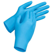 Lade das Bild in den Galerie-Viewer, Uvex u-fit Einwegschutzhandschuh &quot;60596&quot;, oberansicht mit sehr gute mechanische Festigkeit und gute Griffsicherheit durch die angeraute Handschuhoberfläche blau
