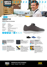 Lade das Bild in den Galerie-Viewer, Produktdatenblatt JUNOO1TLS Sneaker Halbschuhe Antistatisch Atmungsaktiv rutschfeste Sohle schwarz
