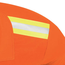 Lade das Bild in den Galerie-Viewer, Poloshirt &quot;89883&quot; Detailansicht Schnittschutz Reflektoren elastisch Shirt hitzebeständig atmungsaktiv orange
