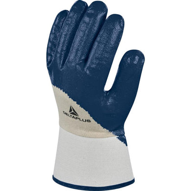 Handschuh Vorderansicht NI170 atmungsaktiver Handrücken hohe Atmungsaktivität blau-weiß