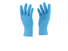 Lade das Bild in den Galerie-Viewer, Einweghandschuhe SJNITRIL Seitenansicht Medizin Handschutz Mikroorganismen Chemikalien Touchscreen Funktion blau
