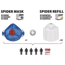 Lade das Bild in den Galerie-Viewer, FFP3 Masken mit Maskenschale und Ventil Detailansicht SPIDERMASK P3 X5 Atemschutzmasken
