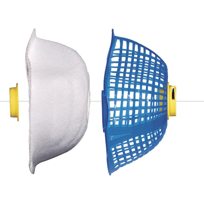 FFP3 Masken mit Maskenschale und Ventil Seitenansicht SPIDERMASK P3 X5 wiederverwendbar blau