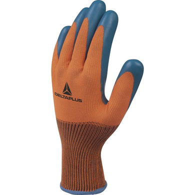 Handschuh Vorderansicht VE733 umweltschonend Vermindertes Risiko für Hautreizungen orange-blau