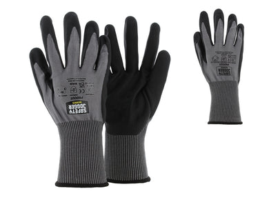 Handschuh schnittfest PROCUT Vorderansicht Rückansicht Stufe 5 Fingerfertigkeit Schnittschutz DMF -frei grau-schwarz