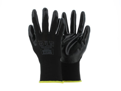 Schutzhandschuh Handschuh SUPERPRO Vorderansicht Rückansicht sensible Arbeiten Fingerfertigkeit griffig schwarz